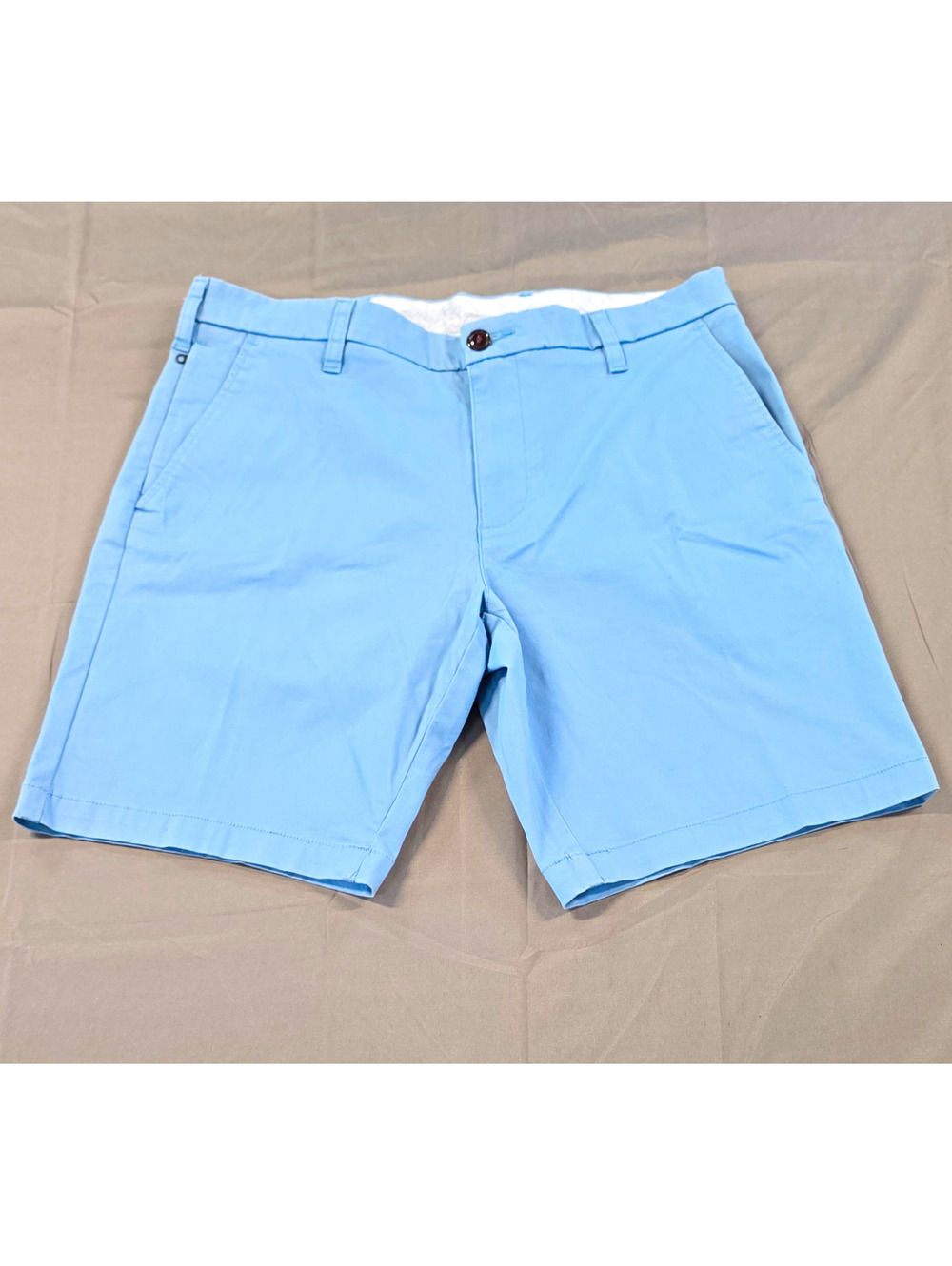 Dockers Ultimate Men's Blue Shorts Flat Front Stretch Button Pockets 34W